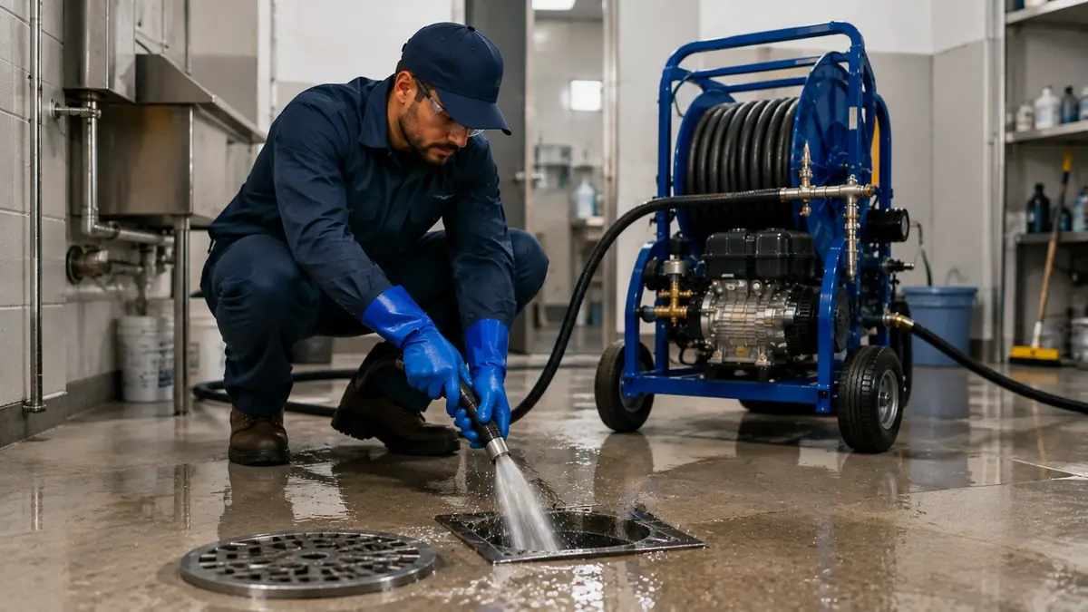 Floor Drain Hydro Jet Cleaning in Cambria