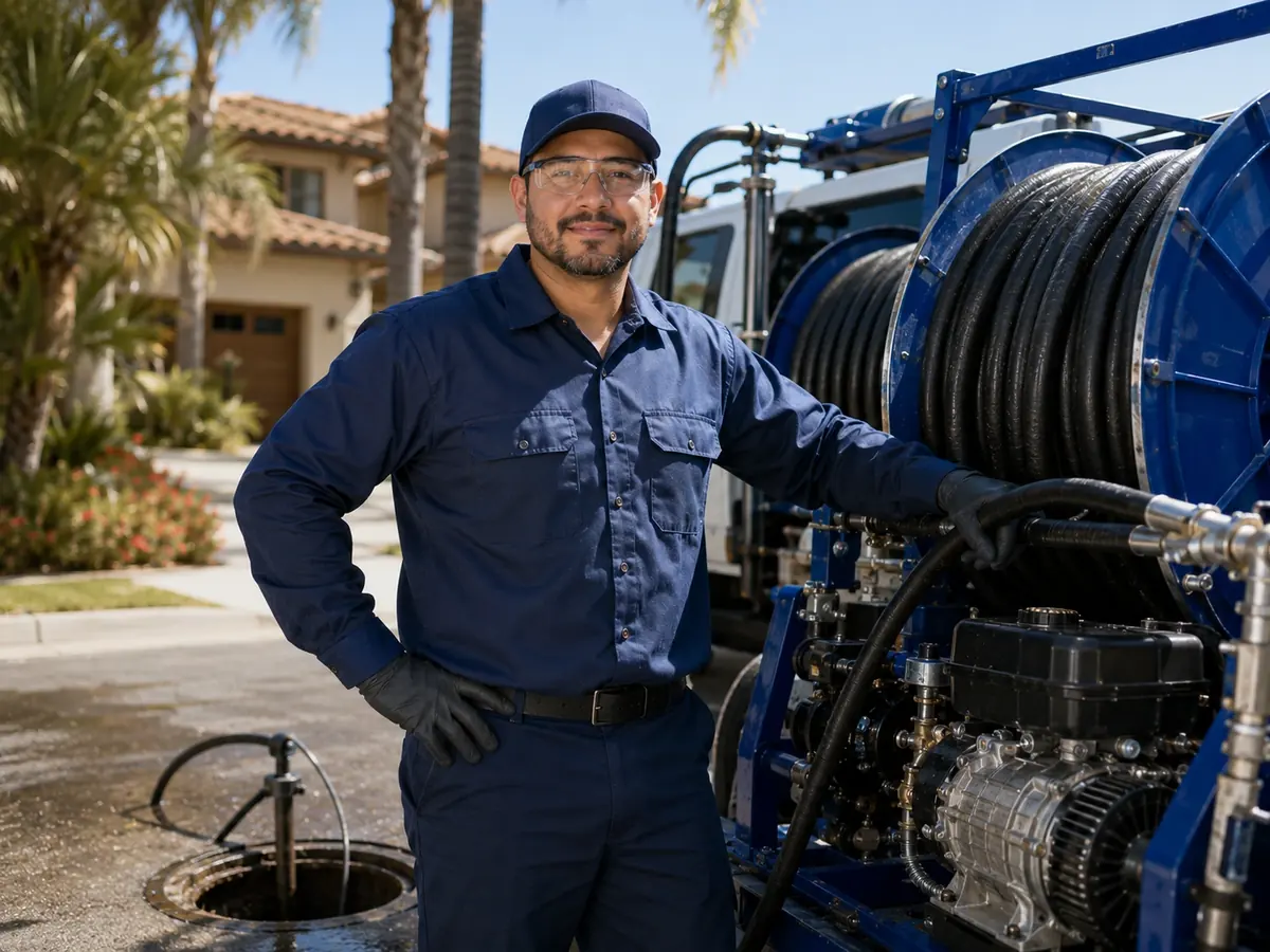 Hydro jet sewer cleaning in Cambria