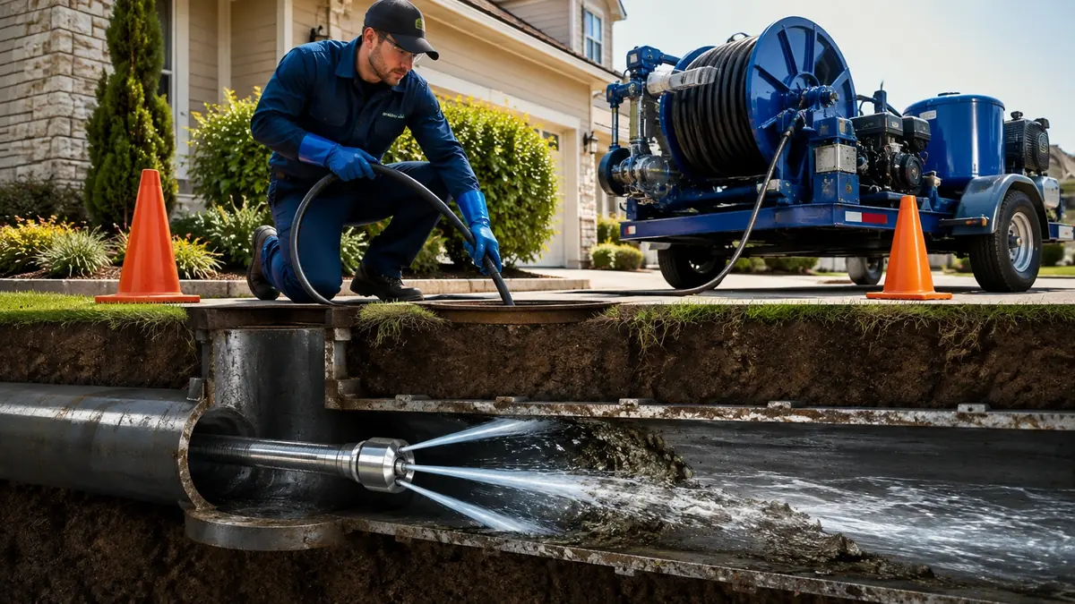 Main Sewer Line Hydro Jet Cleaning in Cambria